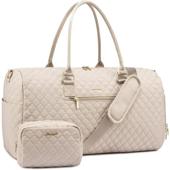 Duffle Bag with Shoe Compartment, Beige2 - Picture 1 of 6